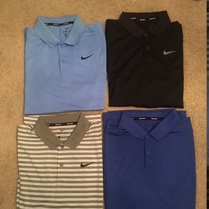4 NWT Nike Dri-Fit Polo Golf Shirts Men’s Small